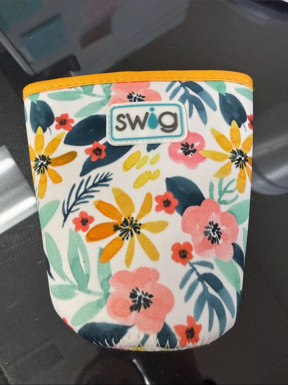 Swig Floral Koozie - Pink, Yellow & Teal